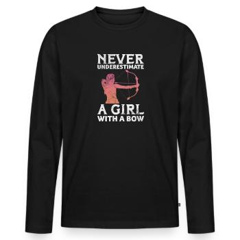 Archery Archer Archer Arrow Gift - Men's Premium Organic Long Sleeve Shirt - black - Front - Nico (187cm)