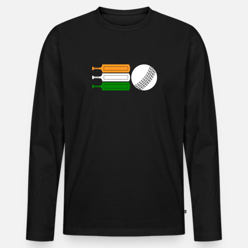 Cricket - Männer Premium Bio Langarmshirt - Schwarz