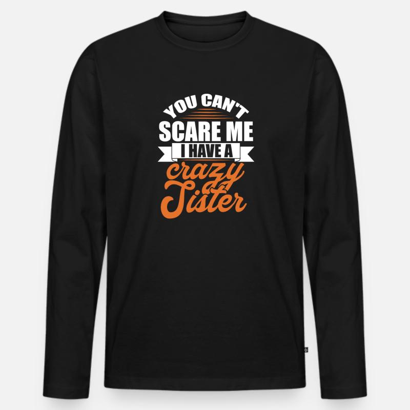 Schwester - Männer Premium Bio Langarmshirt - Schwarz