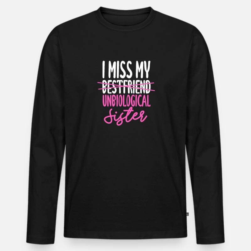 Schwester - Männer Premium Bio Langarmshirt - Schwarz
