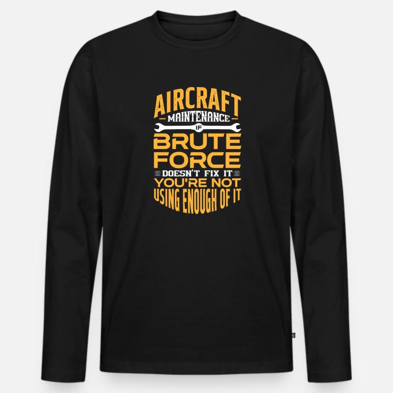 Flugzeugmechaniker - Männer Premium Bio Langarmshirt - Schwarz