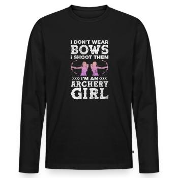 Archery Archer Archer Arrow Gift - Men's Premium Organic Long Sleeve Shirt - black - Front - Nico (187cm)