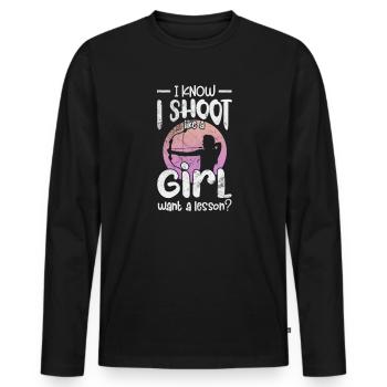 Archery Archer Archer Arrow Gift - Men's Premium Organic Long Sleeve Shirt - black - Front - Nico (187cm)