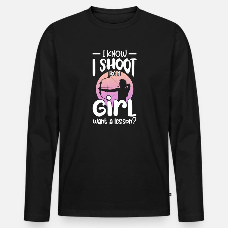 Bogenschiessen - Männer Premium Bio Langarmshirt - Schwarz