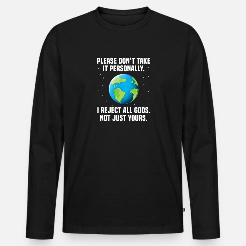Atheist - Männer Premium Bio Langarmshirt - Schwarz