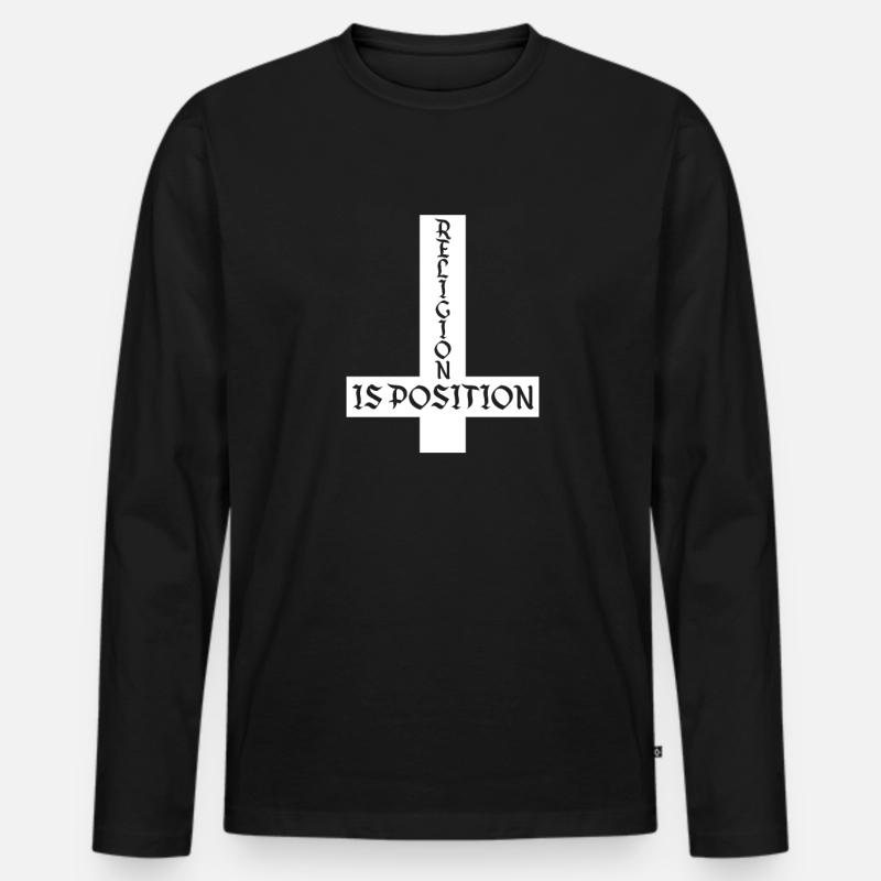 Atheist - Männer Premium Bio Langarmshirt - Schwarz