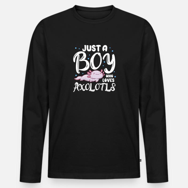 Axolotl - Männer Premium Bio Langarmshirt - Schwarz