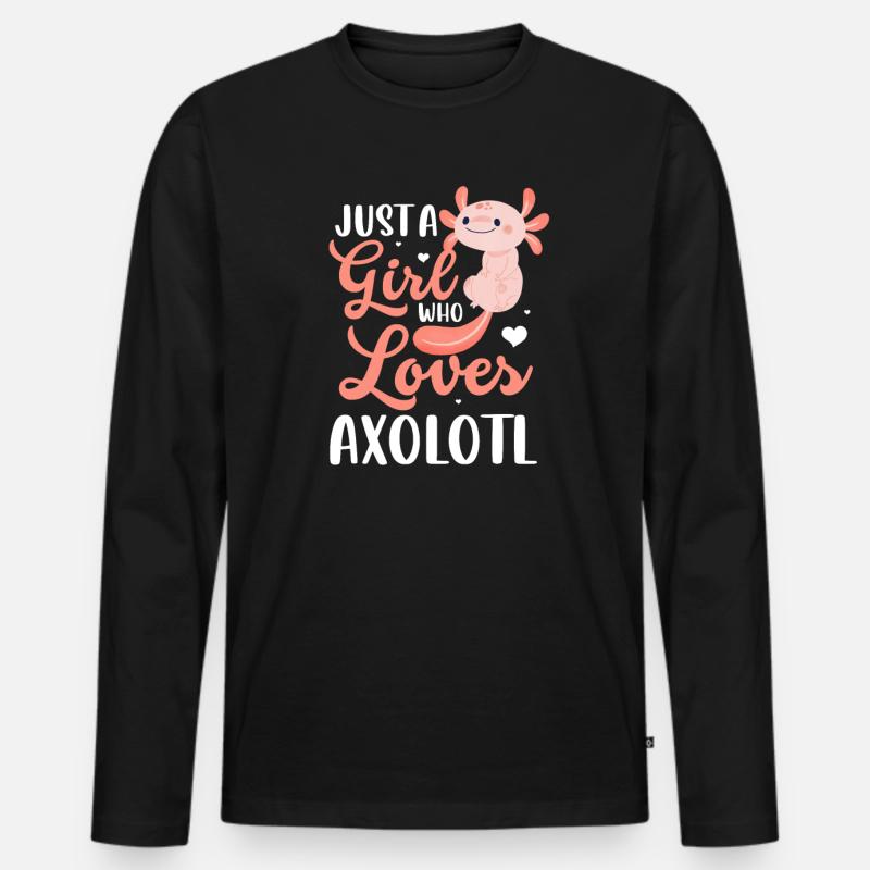Axolotl - Männer Premium Bio Langarmshirt - Schwarz