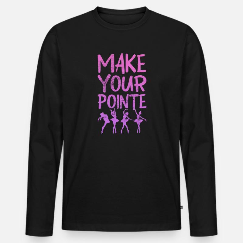 Ballett - Männer Premium Bio Langarmshirt - Schwarz