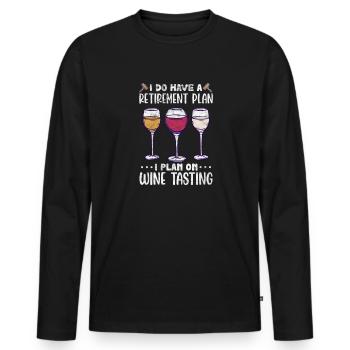 Retirement - Men's Premium Organic Long Sleeve Shirt - black - Front - Nico (187cm)