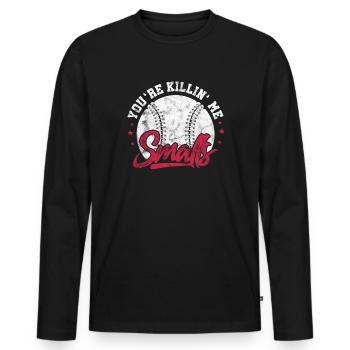 Softball - Männer Premium Bio Langarmshirt - Schwarz - Vorne - Nico (187cm)