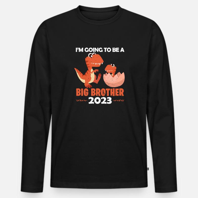 Schwangerschaft Grosser Bruder - Männer Premium Bio Langarmshirt - Schwarz