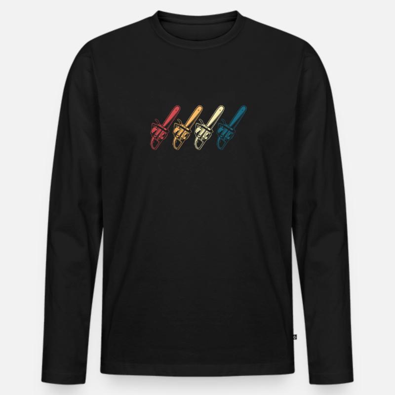 Baumpfleger - Männer Premium Bio Langarmshirt - Schwarz