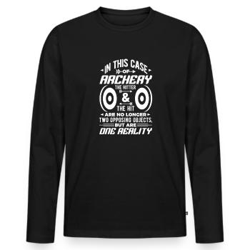 Archerie - T-shirt manches longues Premium bio Homme - noir - Devant - Nico (187cm)