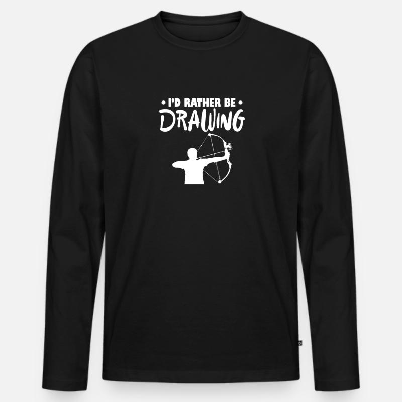 Bogenschiessen - Männer Premium Bio Langarmshirt - Schwarz