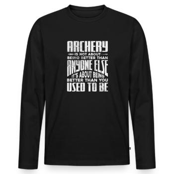 Archery Archer Archer Arrow Gift - Men's Premium Organic Long Sleeve Shirt - black - Front - Nico (187cm)