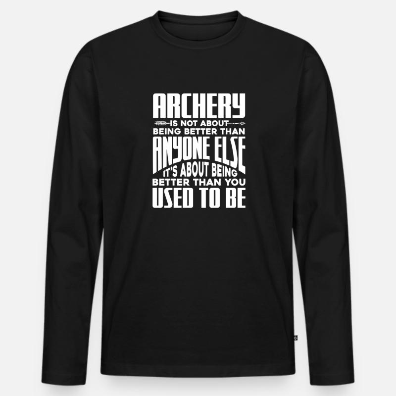Bogenschiessen - Männer Premium Bio Langarmshirt - Schwarz
