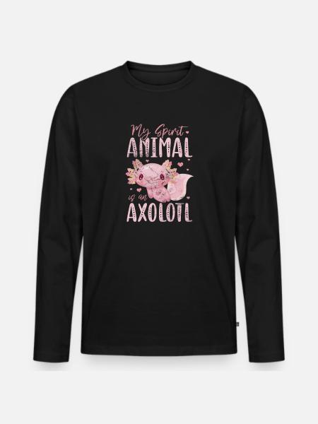 Axolotl Wassertier Wasser Geschenk - Männer Premium Bio Langarmshirt - Schwarz