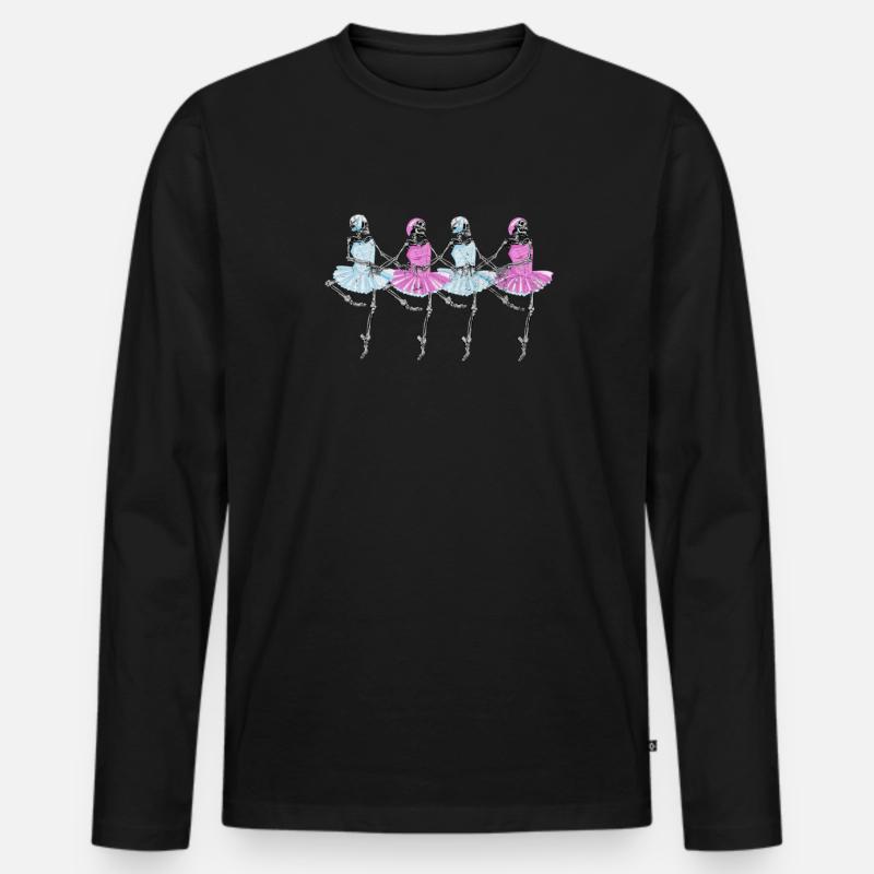 Ballett - Männer Premium Bio Langarmshirt - Schwarz