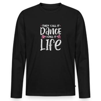 Ballett - Männer Premium Bio Langarmshirt - Schwarz - Vorne - Nico (187cm)