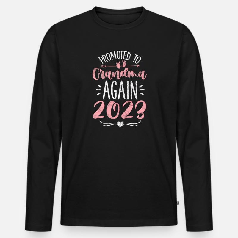 Schwangerschaft Oma - Männer Premium Bio Langarmshirt - Schwarz