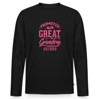 Pregnancy Grandma - Men's Premium Organic Long Sleeve Shirt - black - Front - Nico (187cm)