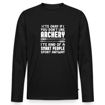Archerie - T-shirt manches longues Premium bio Homme - noir - Devant - Nico (187cm)