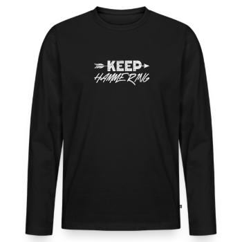 Bogenschiessen Bogenschütze Bogen Pfeil Geschenk - Männer Premium Bio Langarmshirt - Schwarz - Vorne - Nico (187cm)