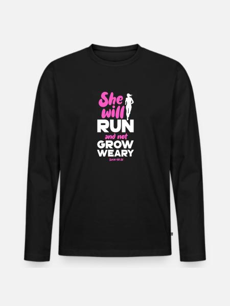 Run - Men's Premium Organic Long Sleeve Shirt - black