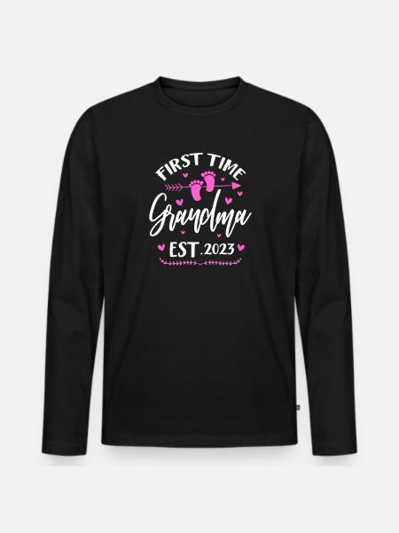 Grand-mère enceinte - T-shirt manches longues Premium bio Homme - noir