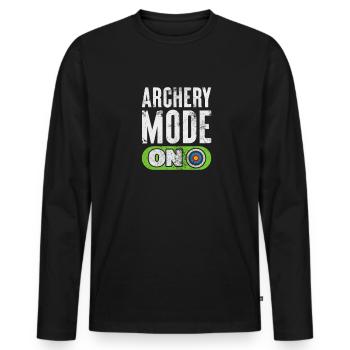 Bogenschiessen Bogenschütze Bogen Pfeil Geschenk - Männer Premium Bio Langarmshirt - Schwarz - Vorne - Nico (187cm)