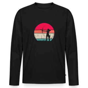 Archerie - T-shirt manches longues Premium bio Homme - noir - Devant - Nico (187cm)