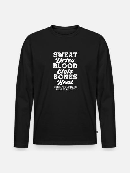 Rugby - Männer Premium Bio Langarmshirt - Schwarz