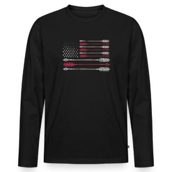 Bogenschiessen Bogenschütze Bogen Pfeil Geschenk - Männer Premium Bio Langarmshirt - Schwarz - Vorne - Nico (187cm)