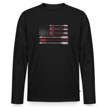 Archerie - T-shirt manches longues Premium bio Homme - noir - Devant - Nico (187cm)