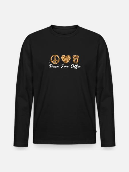 Café - T-shirt manches longues Premium bio Homme - noir