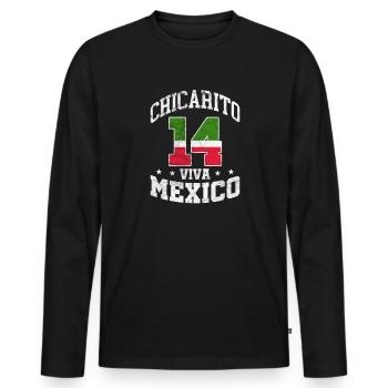 Mexico - Men's Premium Organic Long Sleeve Shirt - black - Front - Nico (187cm)