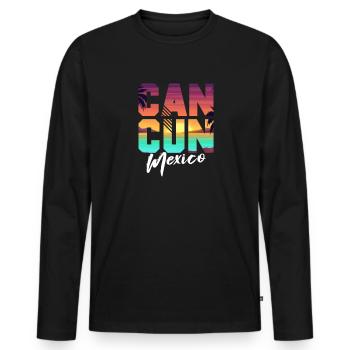 Mexique Cancun Mexicain Cadeau mexicain - T-shirt manches longues Premium bio Homme - noir - Devant - Nico (187cm)