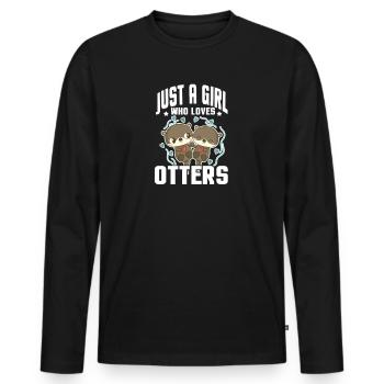 Otter Sea Otter Otter Gift - Men's Premium Organic Long Sleeve Shirt - black - Front - Nico (187cm)