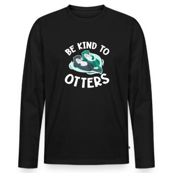 Otter Sea Otter Otter Gift - Men's Premium Organic Long Sleeve Shirt - black - Front - Nico (187cm)