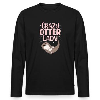 Otter Sea Otter Otter Gift - Men's Premium Organic Long Sleeve Shirt - black - Front - Nico (187cm)