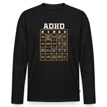 ADHD ADHD Attention Deficit Gift - Men's Premium Organic Long Sleeve Shirt - black - Front - Nico (187cm)