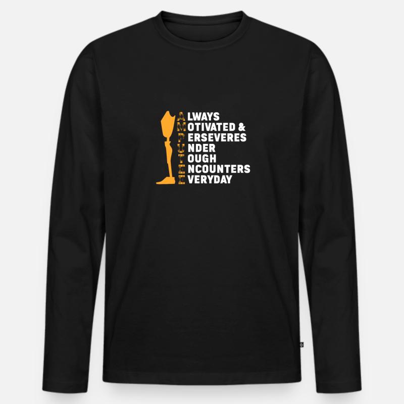 Amputation Amputation Prosthesis Gift - Men's Premium Organic Long Sleeve Shirt - black