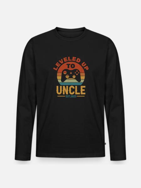 Pregnancy Uncle - Men's Premium Organic Long Sleeve Shirt - black