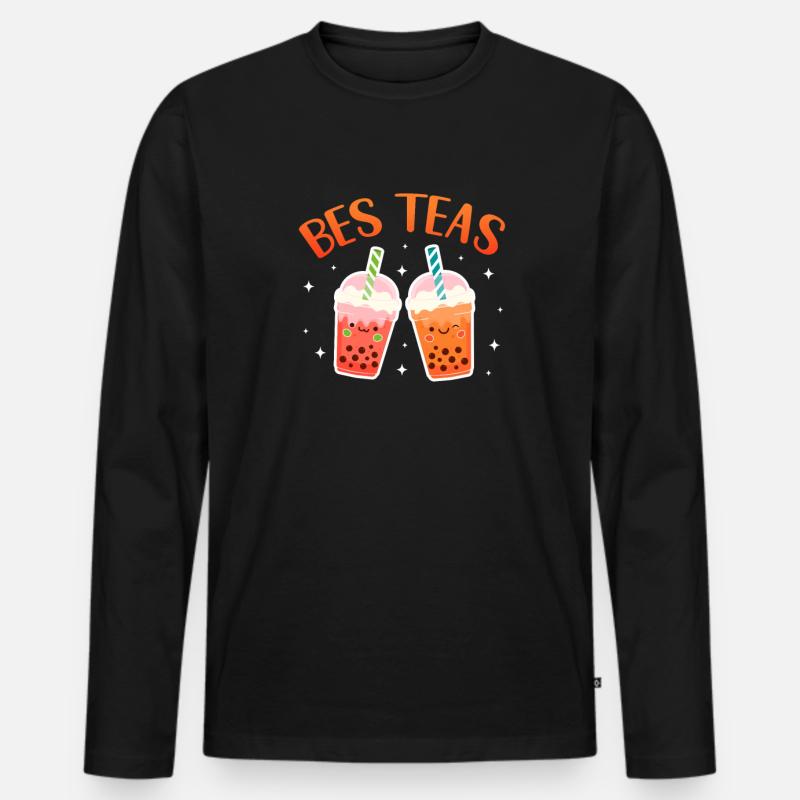 Bubble Tea - Männer Premium Bio Langarmshirt - Schwarz