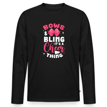 cheerleader - T-shirt manches longues Premium bio Homme - noir - Devant - Nico (187cm)
