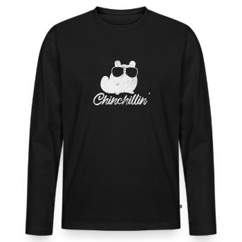 Chinchilla Rodent Pet Rodent Gift - Men's Premium Organic Long Sleeve Shirt - black - Front - Nico (187cm)