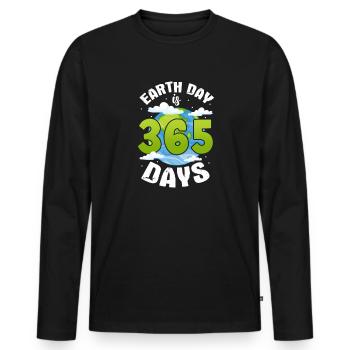 Climate change - Men's Premium Organic Long Sleeve Shirt - black - Front - Nico (187cm)