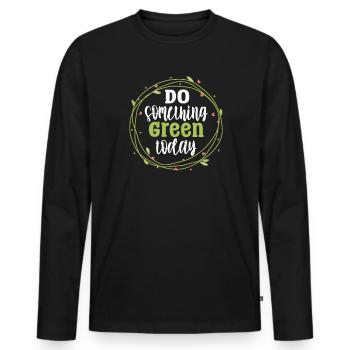 Climate change - Men's Premium Organic Long Sleeve Shirt - black - Front - Nico (187cm)