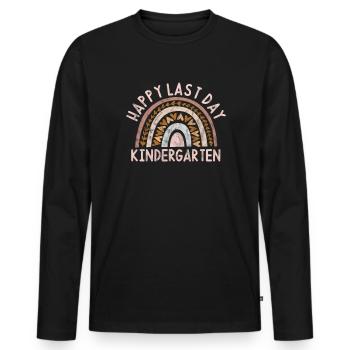 Kindergarten - Männer Premium Bio Langarmshirt - Schwarz - Vorne - Nico (187cm)